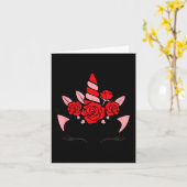 Einhorn Gesicht Wimpern Lächeln Blumen St. Valenti Karte (Gelbe Blume)