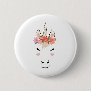 Einhorn-Gesicht Wimpern Liebe Halloween Kostüm Flu Button