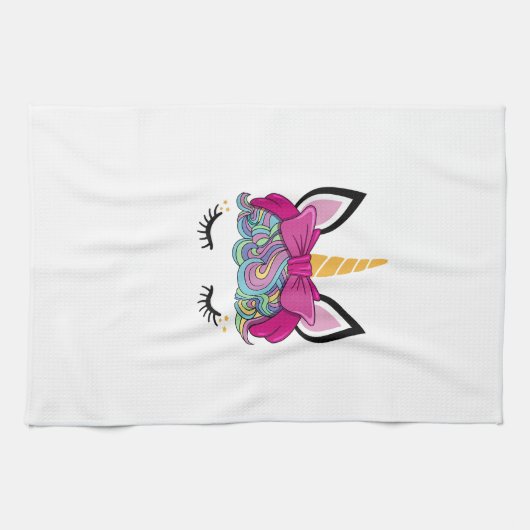 Einhorn-Gesichtskostüm Magisches Geburtstagsgesche Geschirrtuch (Horizontal)