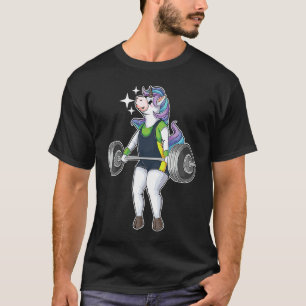 Einhorn-Gewichtheben Cooles gehörntes Pferd Worko T-Shirt