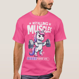 Einhorn-Gewichtheben Fitnessstudio Workout Gewicht T-Shirt