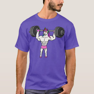 Einhorn Gewichtheben Lustig Krafttraining Fitness T-Shirt