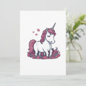 Einhorn gezeichnet einladung (Stehend Vorderseite)