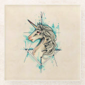 Einhorn Glasuntersetzer (Vorderseite)