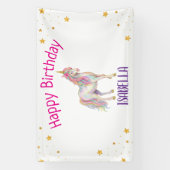 Einhorn Glitter Mädchen Geburtstag Banner (Vertikal)