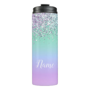 Einhorn-Glitter-Thermobecher personalisiert Thermosbecher