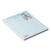 Einhorn Glitzer Face Pink und Lila Magische Girls Notizblock (angewinkelt)