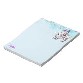 Einhorn Glitzer Face Pink und Lila Magische Girls Notizblock (Rotiert)