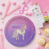 Einhorn Glitzer Mädchen Geburtstag Pappteller (Party)