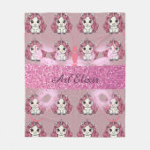 Einhorn-Glitzer-Muster Fleecedecke (Vorderseite)