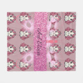 Einhorn-Glitzer-Muster Fleecedecke (Vorderseite (Horizontal))