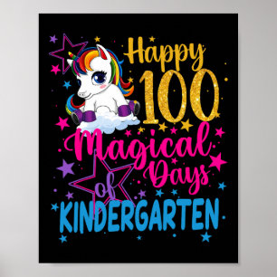 Einhorn glücklich 100 magische Tage des Kindes Poster