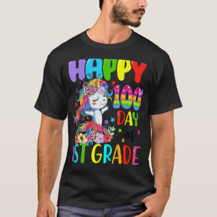 Einhorn glücklich 100. Tag der 1. Klasse für Kinde T-Shirt