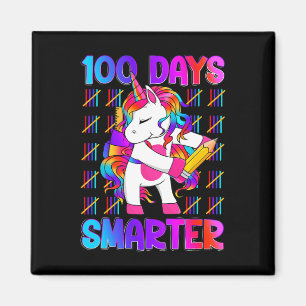 Einhorn glücklich 100 Tage der Schule schlauer hel Magnet