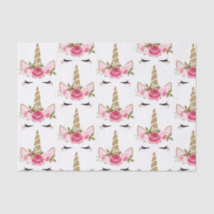 Einhorn Gold Rosa Blumen Süß Trendige Taschentüche Seidenpapier