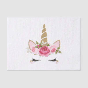 Einhorn Gold Rosa Blumen Süß Trendige Taschentüche Seidenpapier