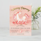 Einhorn-Goldmedaille Hochzeitsfeier Einladung (Stehend Vorderseite)