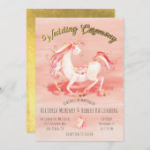 Einhorn-Goldmedaille Hochzeitsfeier Einladung (Vorne/Hinten)