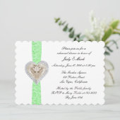 Einhorn Green Lace Probe Dinner Einladung (Stehend Vorderseite)