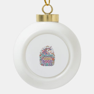 Einhorn Groovy Horn Gute Vibes Charmante POD Kunst Keramik Kugel-Ornament