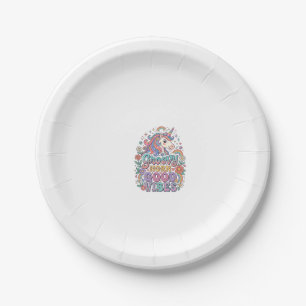 Einhorn Groovy Horn Gute Vibes Charmante POD Kunst Pappteller