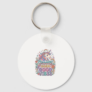 Einhorn Groovy Horn Gute Vibes Charmante POD Kunst Schlüsselanhänger