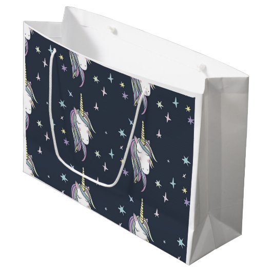Einhorn Große Geschenktüte (Vorderseite Schrägansicht)