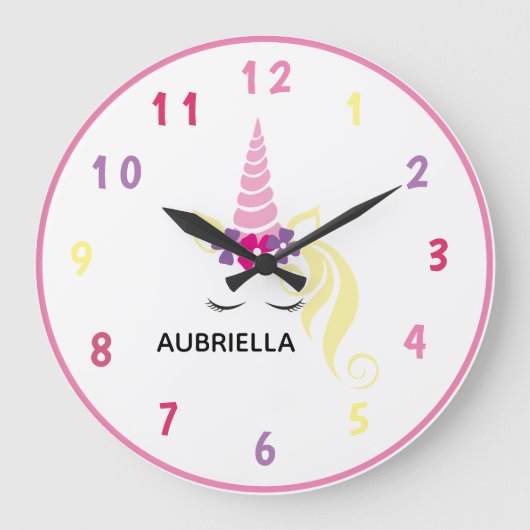 Einhorn Große Wanduhr (Vorderseite)
