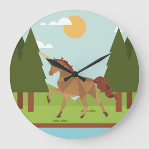 Einhorn Große Wanduhr