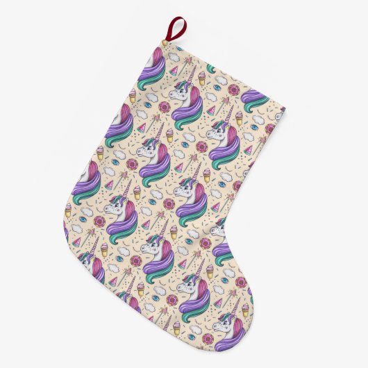 Einhorn Großer Weihnachtsstrumpf (Vorderansicht (hängend))