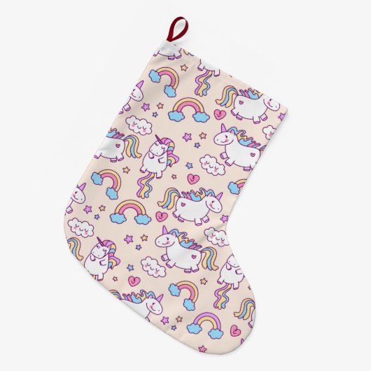 Einhorn Großer Weihnachtsstrumpf (Vorderansicht (hängend))