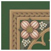 Einhorn-grünes Mittelalter 1/4 yd Panel Stoff (Nahaufnahme)