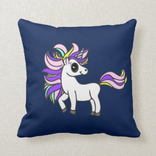 Einhorn Gruppe, buntes Pony Kissen
