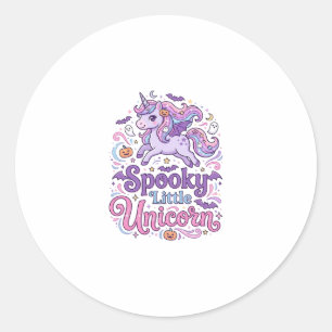 Einhorn Gruseliges Kleines Einhorn Retro-Stil-Shir Runder Aufkleber