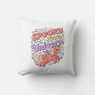 Einhorn Gruseliges kleines Einhorn Whimsical Weiße Kissen