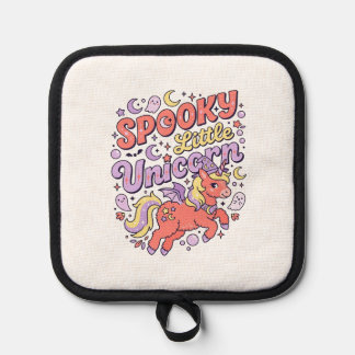 Einhorn Gruseliges kleines Einhorn Whimsical Weiße Topflappen