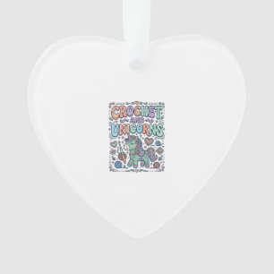 Einhorn-Häkeln und Einhörner Kawaii-Aufkleber und  Ornament