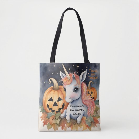 Einhorn Halloween Candy Trick oder Treat Tasche (Vorderseite)