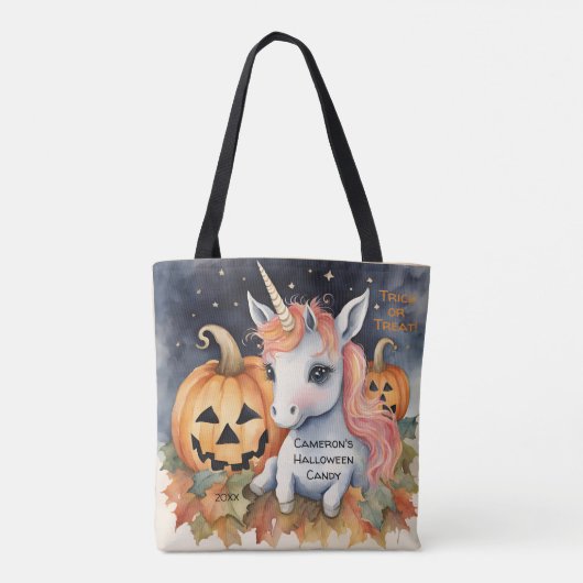Einhorn Halloween Candy Trick oder Treat Tasche (Rückseite)