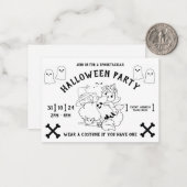 Einhorn Halloween Einladung / Flyer / Poster (Vorderseite/Rückseite Beispiel)