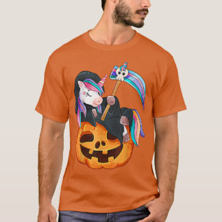 Einhorn Halloween Kostümtod auf Pumpkin C T-Shirt