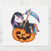 Einhorn Halloween Sicherheitskostüm Tochter Kürbis Schaumweinetikett (Einzelnes Label)