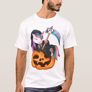 Einhorn Halloween-Sicherheitskostüm Tochter Kürbis T-Shirt