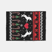 Einhorn hässliche Weihnachtspullover-Party  Fleecedecke (Vorderseite (Horizontal))