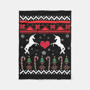 Einhorn hässliche Weihnachtspullover-Party  Fleecedecke