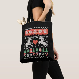 Einhorn hässlicher Weihnachtspullover Xmas Ferienz Tasche