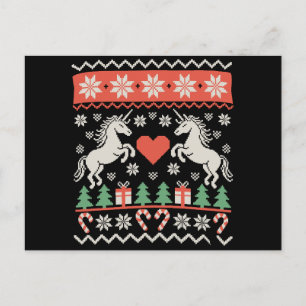 Einhorn hässlicher Weihnachtspullover Xmas-Festtag Postkarte