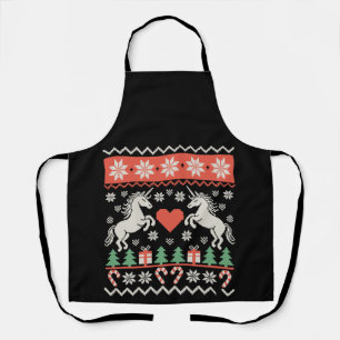 Einhorn hässlicher Weihnachtspullover Xmas-Festtag Schürze