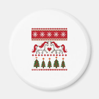Einhorn hässliches Weihnachtspullover-Party-T-Shir Magnet