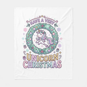 Einhorn hat ein sehr Einhorn-Weihnachten Fett Typo Fleecedecke